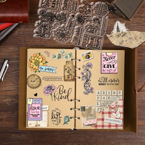 CHGCRAFT Flowers Blessings Clear Stamps Plants Transparent Stamps Silicone Clear Stamp Seals for DIY Scrapbooking Photo Album Decoration, 4.3x6.3 inch - style: Flowers Blessings