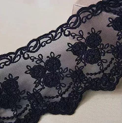 Lace Trim Ribbon, 5-Yard Lace Ribbon, Lace Fabric, Black - color: Black