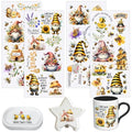 4 PCS Watercolor bee Gnomes Cuttable UV DTF Stickers - style: watercolor bee gnomes