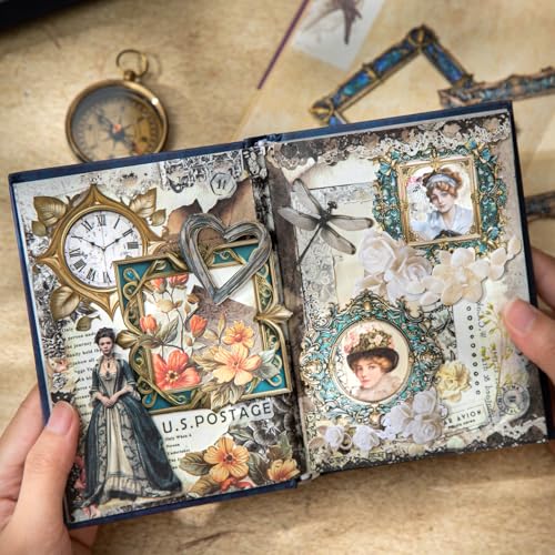 60 Pcs Medieval Frame Stickers for Scrapbooking and Journaling | Heraldic crests, Celtic knots and floral details on cardstock for journaling, collages and layering - color: Medieval Crests