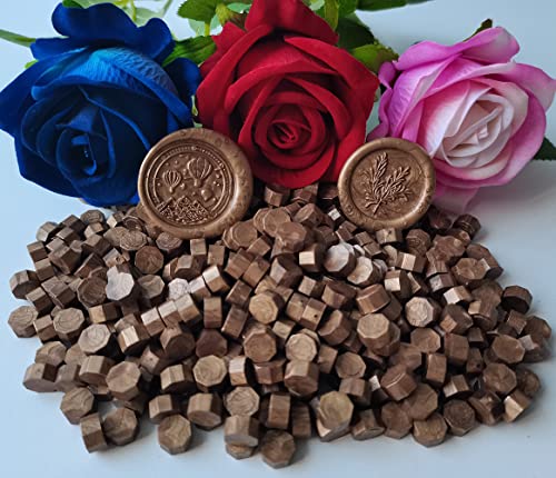 400 Pieces Sealing Wax Beads for Seal Stamp, PORXFLY Wax Seal Beads Great for Wedding Invitations, Wine Packages,Cards Envelopes, Gift Wrapping (Bronze) - color: Bronze