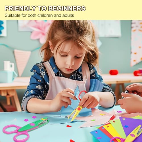 UCEC 36 Piece Crafting Set, Craft Scissors Decorative Edge, Craft Paper - color: Beginner Set 2
