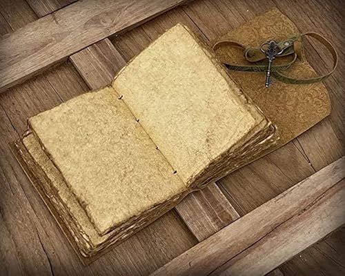 Soskakiist Embossed Leather Journal with Antique Key Vintage Pages Handmade Journal Leather Sketchbook Notepad Leather Travel Journal Book of Shadows Leather grimoire - color: A Green, size: 7x5 Inch