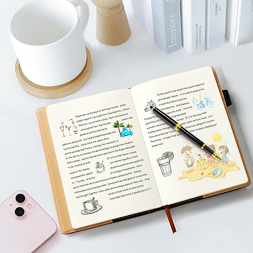 Blank Refill Paper for Hardcover Leather Notebook, A5 Unlined Refill Page for Refillable Sketchbook with Pocket, 240 Pages Notebook Paper for Drawing with Ribbon Bookmark - color: Refill Paper, size: A5 Blank Paper