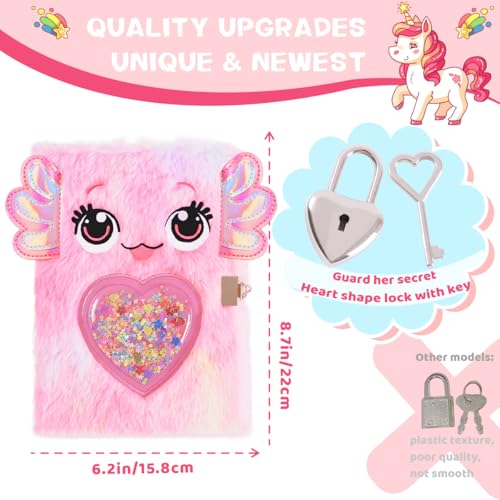 Axolotl Diary with Lock & Keys for Girls,Journal Gift Set Ages 6-8 - style: Axolotl