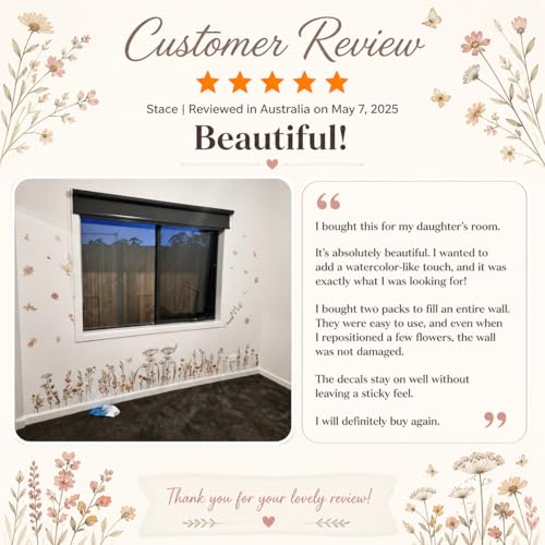 DECOWALL Watercolor Boho Wildflower Wall Stickers Decals (SG2-2421) - color: Watercolor Boho Flowers
