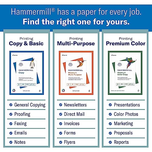 Hammermill Printer Paper, Premium Color 28 lb Copy Paper, 8.5 x 11-1 Ream (500 Sheets) - 100 Bright, Made in the USA, 102467R - size: 1 Ream | 500 Sheets, style: Letter (8.5x11)
