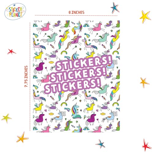 Winged Unicorns Reusable Blank Sticker Collecting Album Storage Book Organizer w 28 Silicone-Coated Easy-Release Pages - color: Winged Unicorns