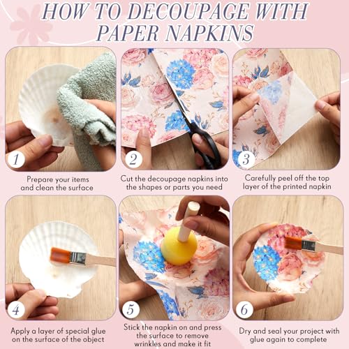 Crtiin 20 Pack Decoupage Napkins Floral Cocktail Decorative Paper Napkins - style: Style 5