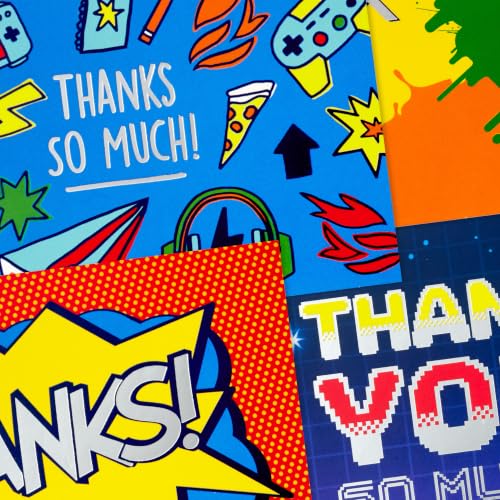 Hallmark Thank You Cards, Assorted 24-Pack (Comic Book & Gamer Designs) - size: 716, style: Thank You Notes