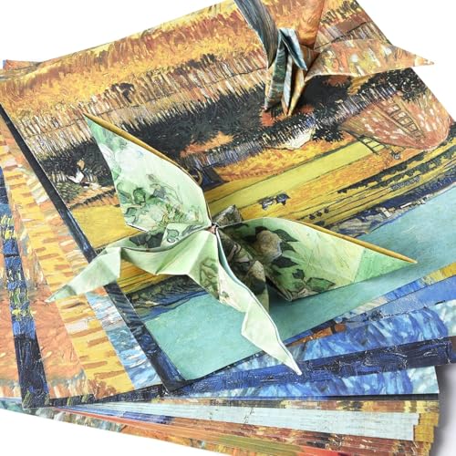 Origami Paper 6x6" Double Sided 100Sheets 20Colors Origami Kit,Craft Paper - color: 100sheets-Van gogh Monet
