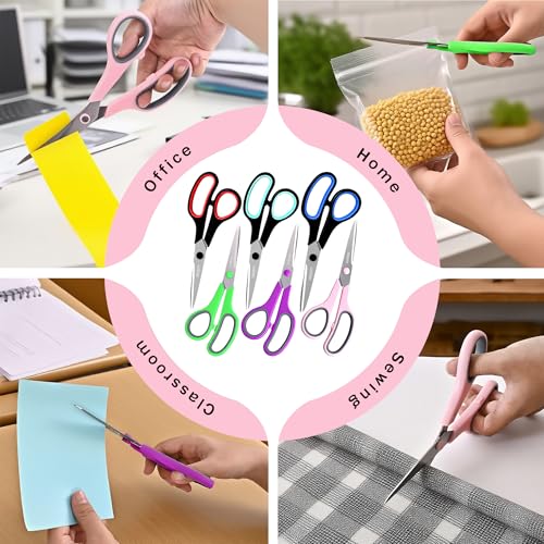 Scissors Set of 24 Pack, 8" All Purpose Sharp Scissors for Everyday Use - color: Pure Black, size: 24 Pack