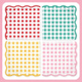 4 Colors Gingham Paper Napkins - 50Pcs, 2Ply, 6.5 x 6.5 Inches - color: Gingham