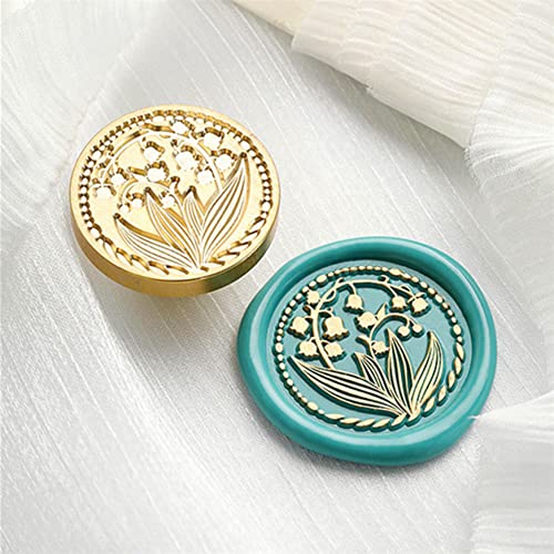 JUPPE Beautiful Cherry Blossoms Wax Seal Stamp, Flower Sealing Wax Stamp, Plant Wedding Invitation Birthday Party Sealing (Copper) (6Pcs) (A5) - color: A5