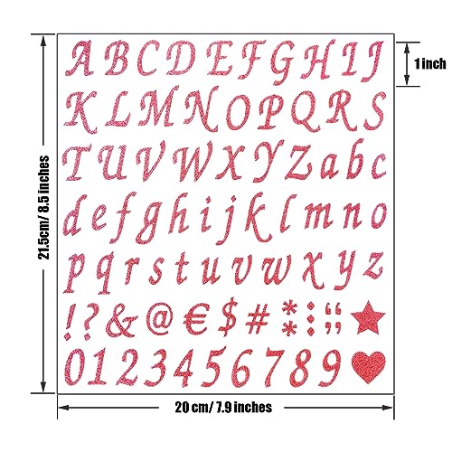 800 Pieces 10 Sheets Glitter Alphabet Letter Stickers, Self Adhesive Alphabet Number Stickers, letter and Number Stickers, Decals for Sign, Grad Cap Decoration, DIY Crafts Art Making, - color: Rose Gold