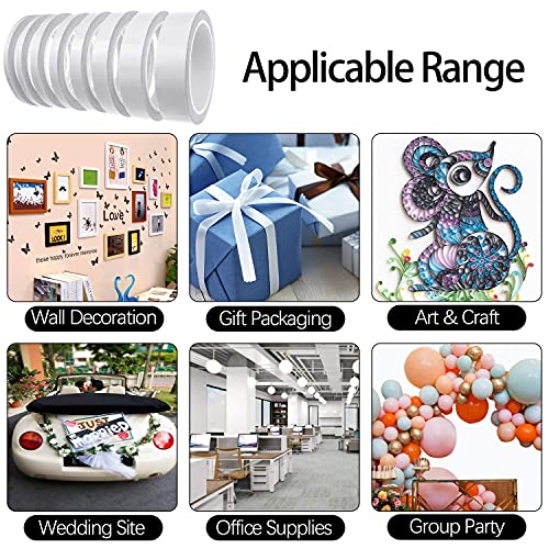 Thin Double Sided Tape for Craft,Card Making,Gift,Scrapbooking and Office School Stationery Supplies,Tear-by-Hand, Paper Backing (4Rolls,1/4 Inch x 32 Yards Per Roll) - size: 1/4 inch