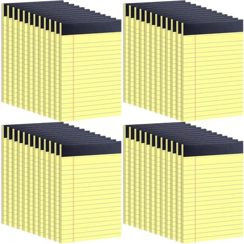 48 Pack Yellow Legal Pads Bulk 8.5 x 11 Wide Ruled, Perforated Writing Pad 30 Sheets, Bulk Notepad with Thick Paper, 8-1/2 x 11 Note Pads Yellow, Lined Paper Notebooks for Office School Home Supplies - color: Yellow-48Pack