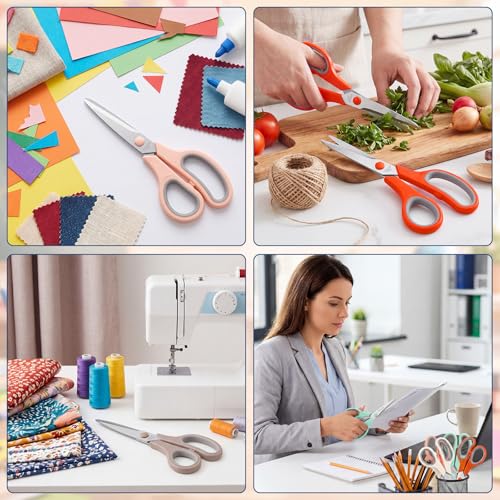 Chumia 72 Pack 8'' Scissors Bulk Multipurpose for Office Home, Morandi
