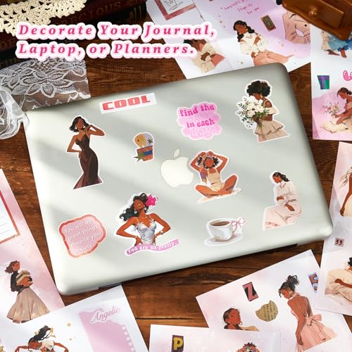 25 Sheets Fashion Black Girl Scrapbook Stickers, Junk Journal Supplies - color: Black Girls