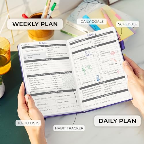 Clever Fox Daily Planner, Undated Professional & College Day, Purple - color: Purple (Undated)