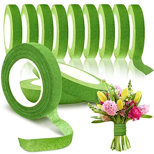 Max Shape 12 Rolls 1/2 Inch 30 Yard Floral Tapes for Bouquet Stem Wrapping, Green Floral Tape for Floral Arranging Craft Projects Corsages, Wedding Bouquet - color: Light Green