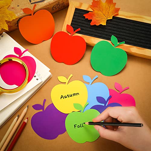 Geyee 108 Pcs Apple Cutouts Paper Apples Bulletin Board Cut Outs Assorted Cut Outs Apples Die Cuts for Teachers DIY Projects Craft Party Decor(Colorful,3.5 Inch) - color: Colorful, size: 3.5 Inch