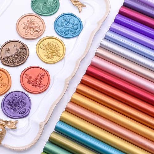 80 Pcs Wax Seal Sticks for Stamp Seals, Andotopee Assorted Color Glue Gun Sealing Wax Sticks for Wedding Invitation Envelope Seal Craft (80 Colors, Mini Size)