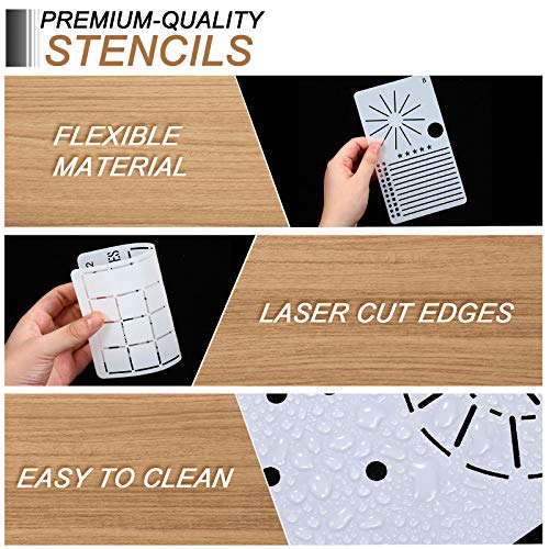 Zonon 24 Pcs Plastic Stencils for Journal Planner, Letters Numbers Shapes