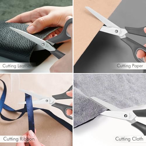 6 Packs Scissors Bulk, 8 Inch Scissors All Purpose Sharp Sewing Fabric Shears for Office Home School Supplies, Middle/High School Student Teacher Classroom Craft Scissor, Comfort Right/Left Handles