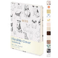 WORLD TRAVELER Eccolo A5 Lined Journal 256 Ivory Pages Lay Flat 6x8 - color: Outlined Dogs