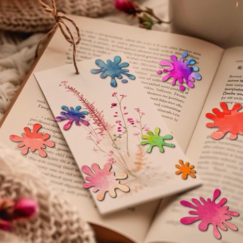 Lapoo Tool Metal Cutting Die for Scrapbooking - Durable, Cut Stencils for DIY Scrapbook Photo Album Decorative Paper Card, Card Making Supplies, Embossing (Colorful Splatter Painting 6.8 x 3.9 in) - color: Colorful Splatter Painting 6.8 x 3.9 in