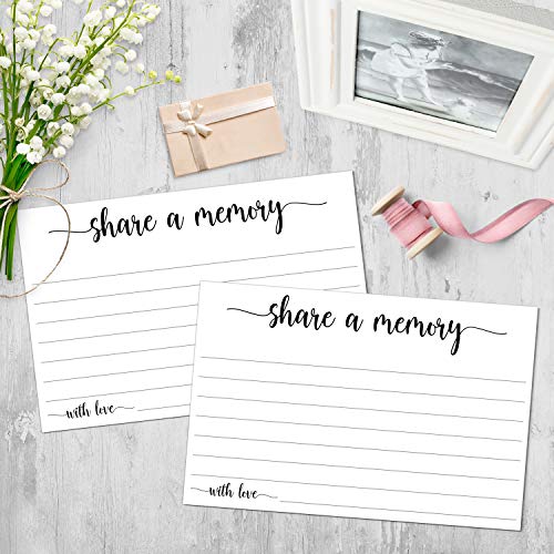 321Done Share a Memory Cards for Celebration of Life, 4x6, Set of 50, White - color: White