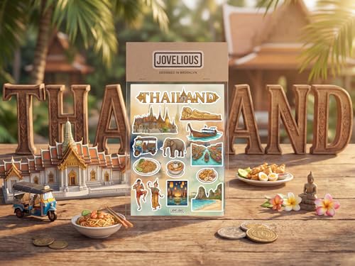 Thailand Sticker Sheet, Thailand Stickers for Laptop & Journal - style: Thailand