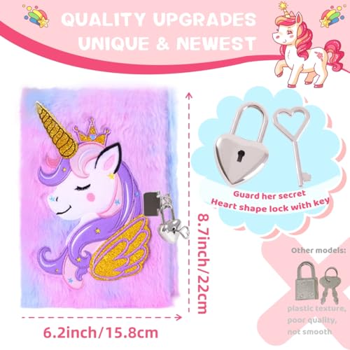 Unicorn Diary with Lock, Secret Journal for Girls Ages 6-8 - style: Unicorn