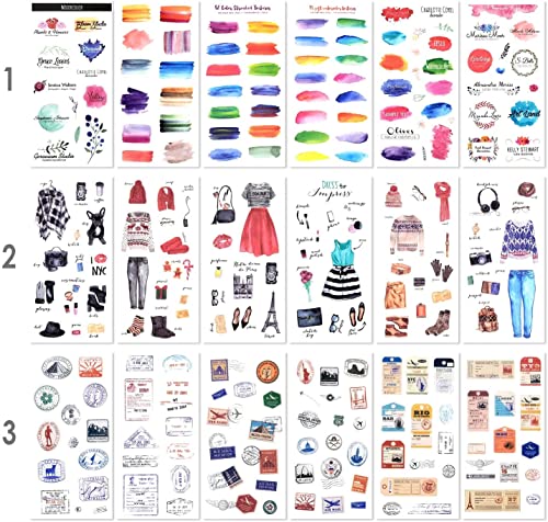 Mayplous 12 Pack Washi Sticker Set, 72 Sheets Decorative Washi for Journals, Planners, Scrapbooks, DIY Cards, Albums & Craft Projects (Leisure Life) - color: Leisure Life