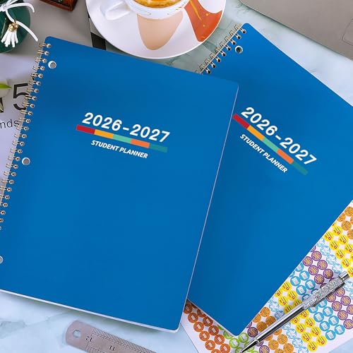 Student Planner 2026-2027 - Academic Planner 2026-2027, July 2026 - June 2027, 11" × 9", Weekly Lesson Planners, Monthly & Weekly School Planners for Middle/High School, Stickers, Week's Goals, Tabs - color: Blue