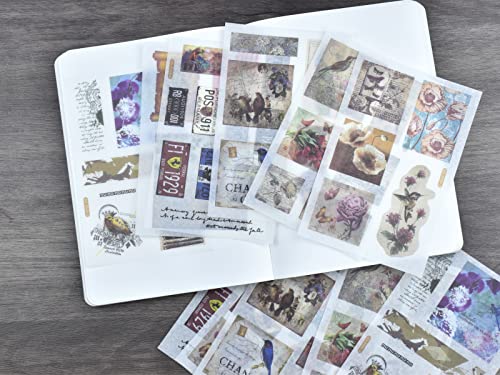 12 Sheets Vintage Journaling Sticker Set Letter Article Books Tickets DIY Self-Adhesive Stickers for Arts Crafts Retro Art Project Journals Planners Cards Organizers Cellphone Suitcase Envelopes - color: M