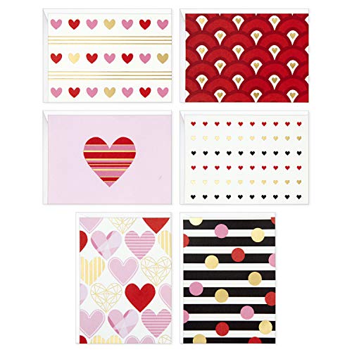 Hallmark Blank Love Cards, Assorted 24-Pack (Hearts and Stripes)
