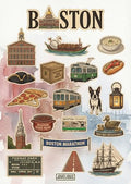 Boston Sticker Sheet, Boston Stickers for Laptop & Journal - style: Boston