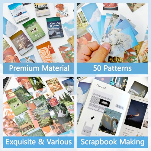 PRSTINCOL 6 Sets 300 Pcs Washi Stickers Book, Vintage Aesthetic Sticker Set for Journaling Scrapbook Decoration Bullet Journal,Stamps Flowers Ticket Theme Stickers for Art Diary Craft Planner - color: Ins Style Washi Stickers Book
