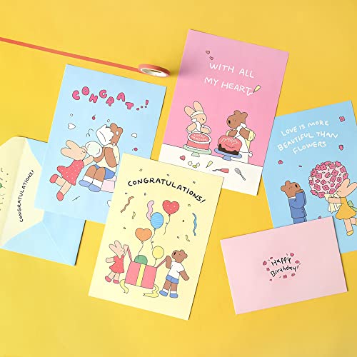 Monolike Happy and Lucky Birthday Letter Paper and Envelopes Set - 8Type, 32 Letter Paper + 16 Envelopes - color: Happy and Lucky Birthday