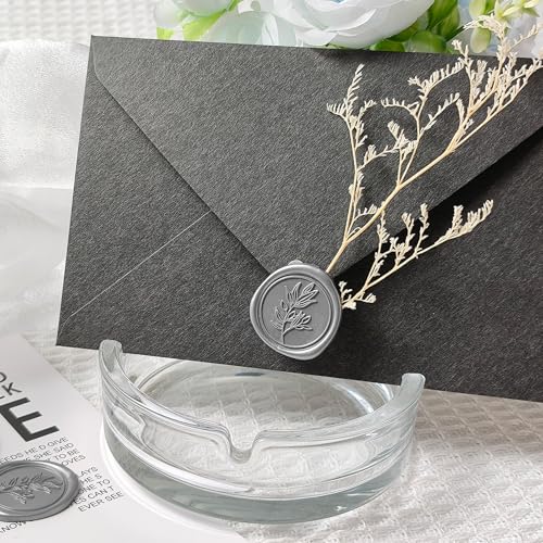 Pollize 50Pcs Wax Seal Stickers, Wedding Invitation Envelope Stickers - color: Silvery