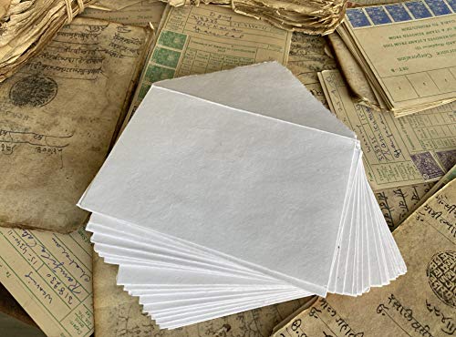 Wanderings Handmade Cream/Ivory Deckle Edge Envelope - Medium Size 5.25" x 7.25" Package of 25 - for Save the Dates, Wedding Invitations, Calligraphy, Letterpress - 150 GSM - color: Ivory, size: Medium 5.25" x 7.25"
