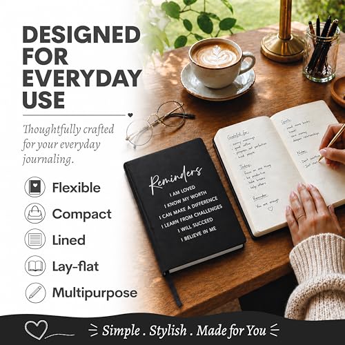 WORLD TRAVELER Eccolo Lined Journal Notebook, Flexi-Cover, Reminders, 256 Ruled Pages, Medium 5.75-x-8.25 inches - color: Reminders