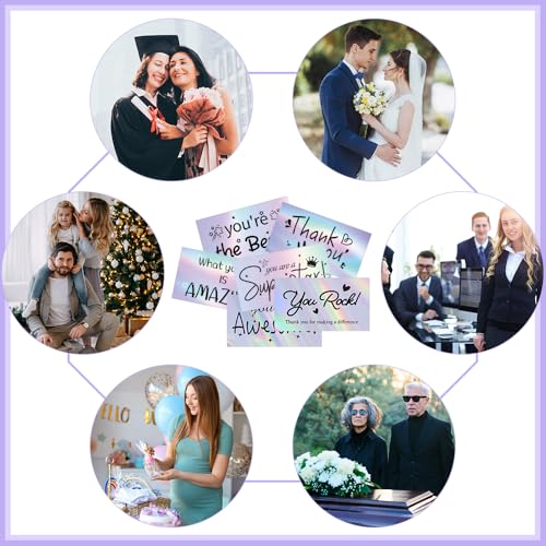 Thank You Cards Small Business 120Pcs Encouragement Cards, Holographic Appreciation Motivational Inspirational Card You Are Awesome Gratitude Card Gift for Business Employees Student Teacher Volunteer - color: Motivational Cards, size: 120 PCS