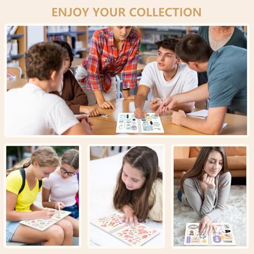 2 Pack Reusable Sticker Book Collecting Album Sticker Storage Organizer Book with 30+30 Sheets Blank Release Paper A5 Stickers Collection Notebook(Black+Clear)