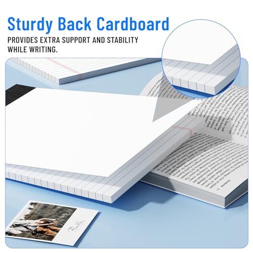 2pcs Legal Pads 8.5 x 11, White Notepads 8.5 x 11 In, Perforate Wide Ruled - color: White-2