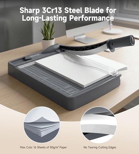 12 Inch Guillotine Paper Cutter, 12 Sheet Heavy-Duty Paper Trimmer