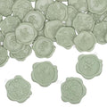60 Pcs Wax Seal Stickers, Sage Green, 4 Flower Styles - color: 4 Flower Styles- Sage Green