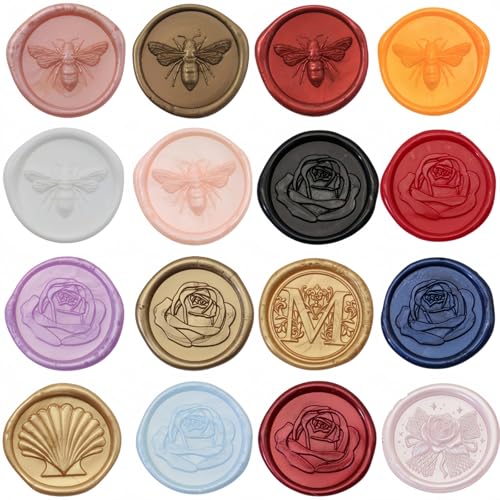 400pcs Wax Seal Beads Bright Red Premium Sealing Wax Beads, Octagon Seal Stamp Pellets Refill Pack for Wedding Invitations Sealing Stamp Bead Xmas Gift Wrapping & Bridal Crafts (Bright Red) - color: Bright Red